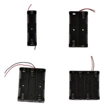 Black Plastic 1x 2x 3x 4x 18650 Battery Storage Box Case 1 2 3 4 Slot Way DIY Batteries Clip Holder Container With Wire Lead Pin