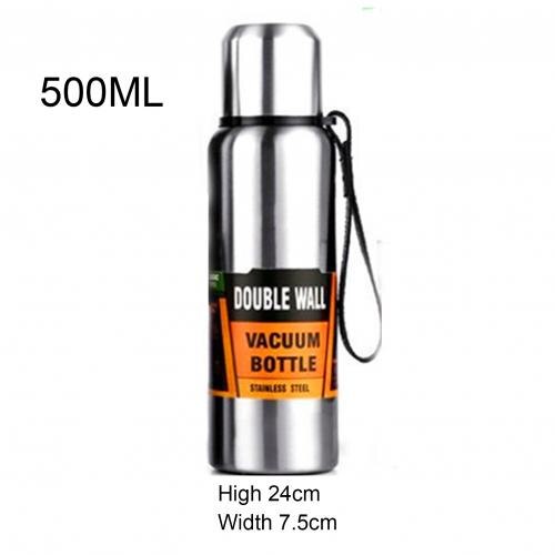 500ml Vacuum Flasks thermos cup Thermos cup Water bottle Tea thermos Food thermos kettle thermos bottle: Stainless Steel