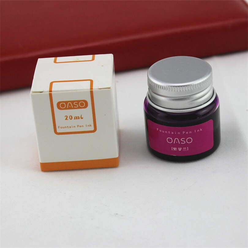 20ml Bottled Glass Smooth Writing Fountain Pen Ink Refill School Student Stationery Office Supplies 9 Colors: T