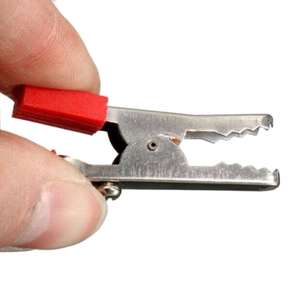 Alligator Clips Durable Red Black Alligator Clip Clamp to 4mm Banana Female Jack Test Adapter 2Pcs