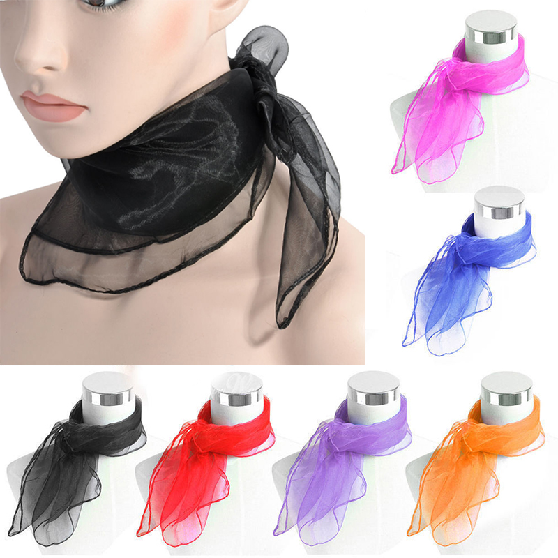 Foulard carré en mousseline de soie pour femme, serviettes de gymnastique, danse, couleur bonbon, rouge, jaune, violet, vert