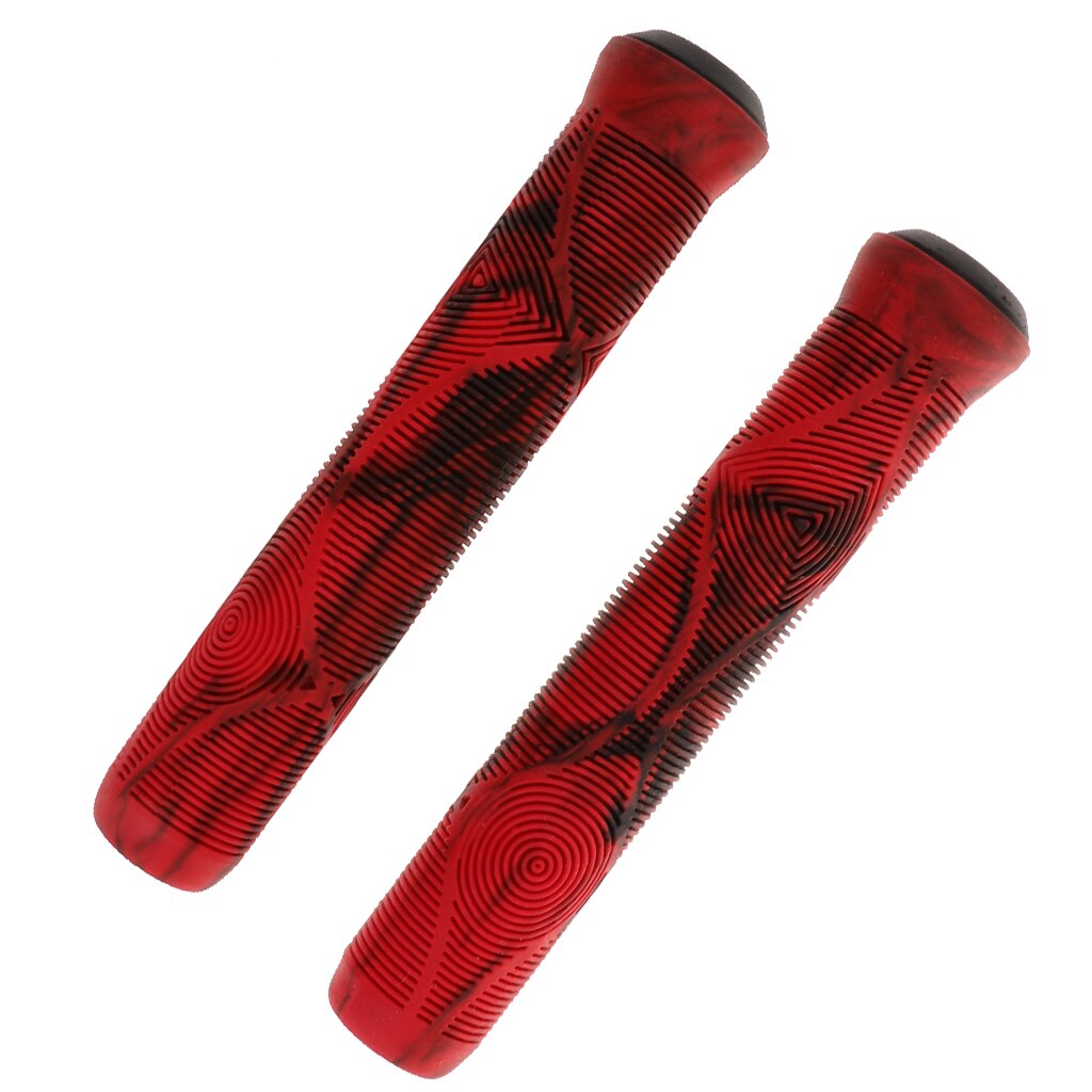 Bike Grips BMX Non-slip Cycling Handlebar Lock on Grip - red- black
