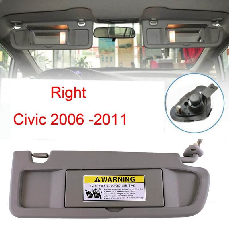 Højre passagerside grå solskærm til 2006 honda civic 83230- sna -a01ze: Default Title