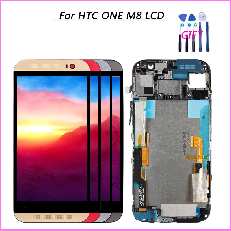 Getest Voor HTC Een M8 Lcd Touch Screen Digitizer Vervangende Onderdelen Met frame Voor HTC M8 Lcd-scherm 831C