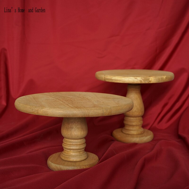handmade nature vintage wooden pedestal cake stand