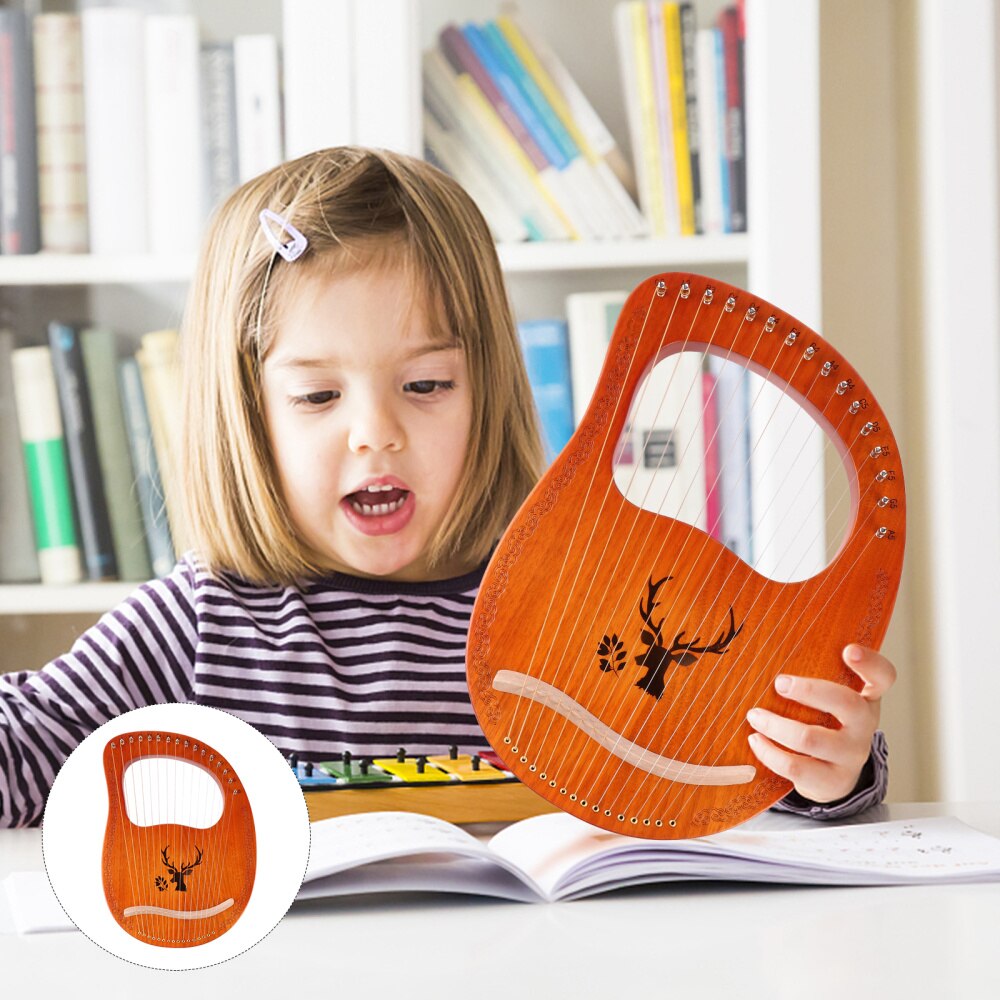 16 Strings Harp Mahogany Lyre Harp Ancient Style Lyre Harp Instrument