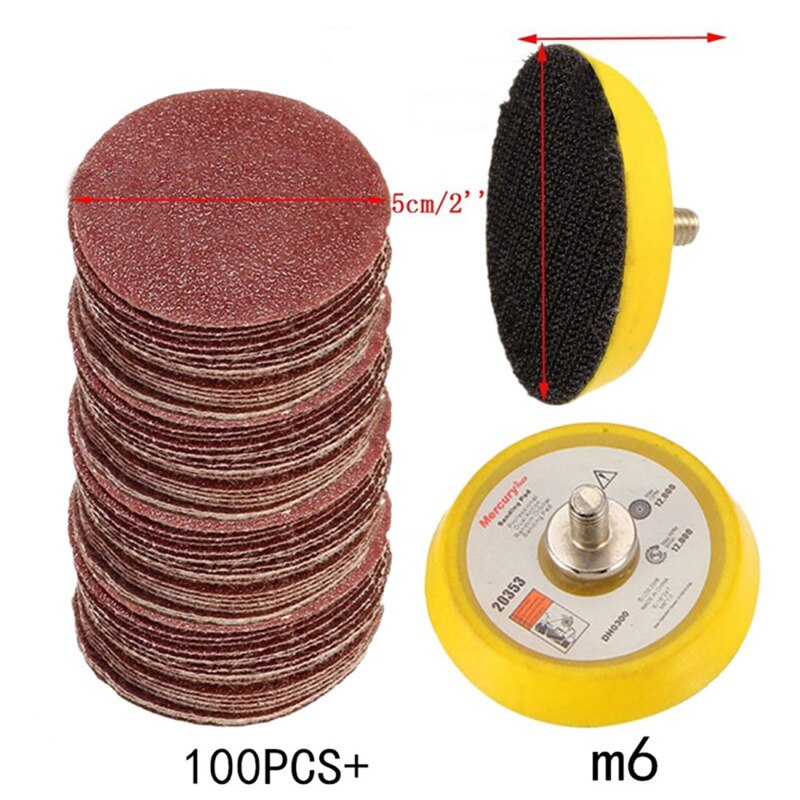 2 Inch 50mm 100 Pieces Of Sandpaper Set Disc Sandpaper For Car Loop