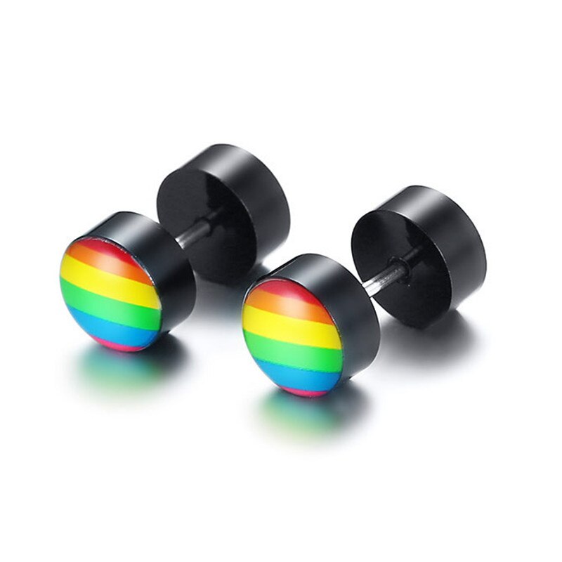 Modyle Stijlvolle Rainbow Stud Oorbellen Nooit Vervagen Rvs Oorbel Brinco Accessoires