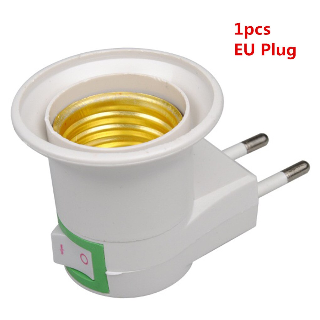 Adaptador de bombilla con enchufe de la UE, convertidor de luz LED E27, tipo de Base a CA, 220V, 1/2 Uds.: 1pcs EU Plug