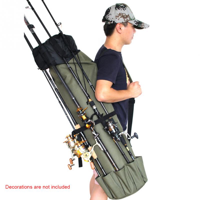 Waterproof Fishing Rod Bag Cylindrical Shape Nylon Fishing Bags Portable Large Capacity Multi Use Tackle Tools Storage Case Bag