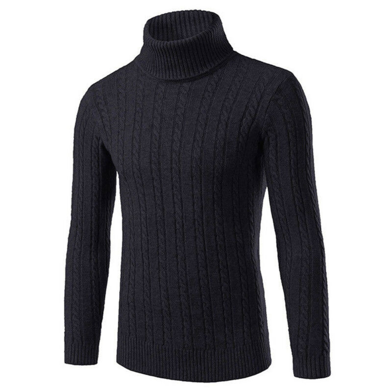 Herre høst vinter varme gensere termisk bomull turtle neck skivvy turtleneck genser stretch topper tykk pullover genser m -2xl