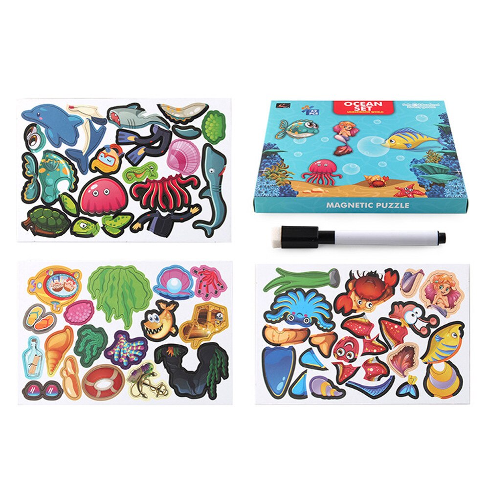 Tekening Schrijfbord Magnetische Puzzel Dubbele Kanten Kid Speelgoed Vroeg Leren Levert Multifunctionele Leren Onderwijs Speelgoed Voor Kid: B