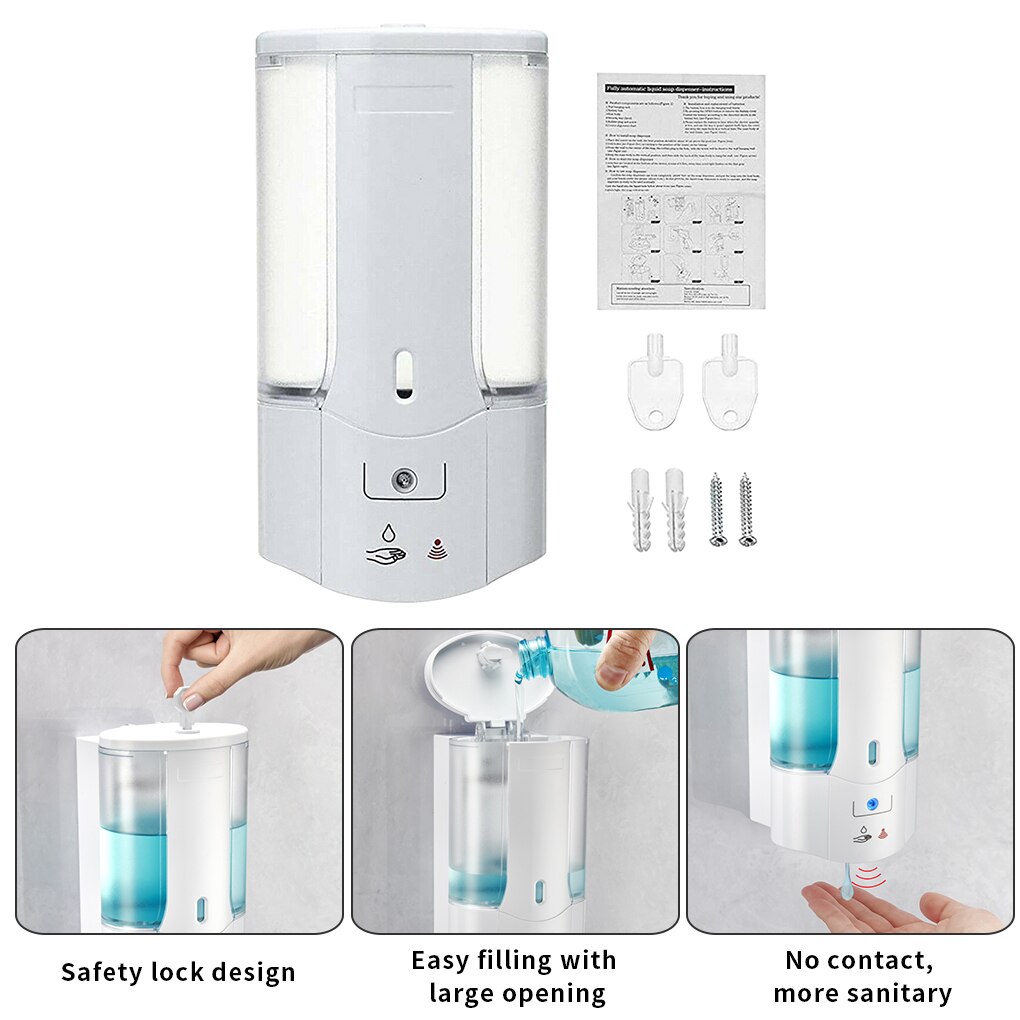 Hand Wassen Dispenser Automatische Touchless Dispenser Badkamer Hand Wassen Container Voor Thuis Office 450Ml