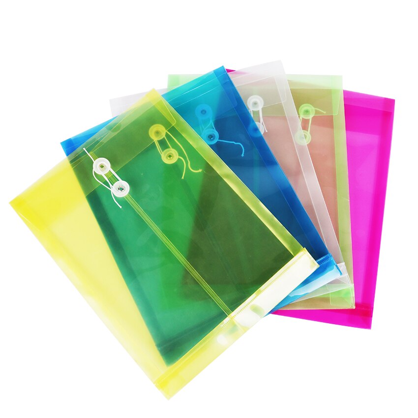 1pc enkle ensfarvede plastik gennemsigtige  a4 dokument data forretning opbevaring fil taske mappe til papir papirvarer