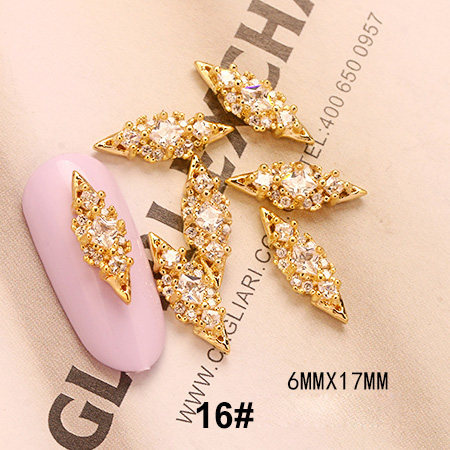 Bijoux en métal pour ongles, breloques en diamant, décoration pour manucure, 5 pièces