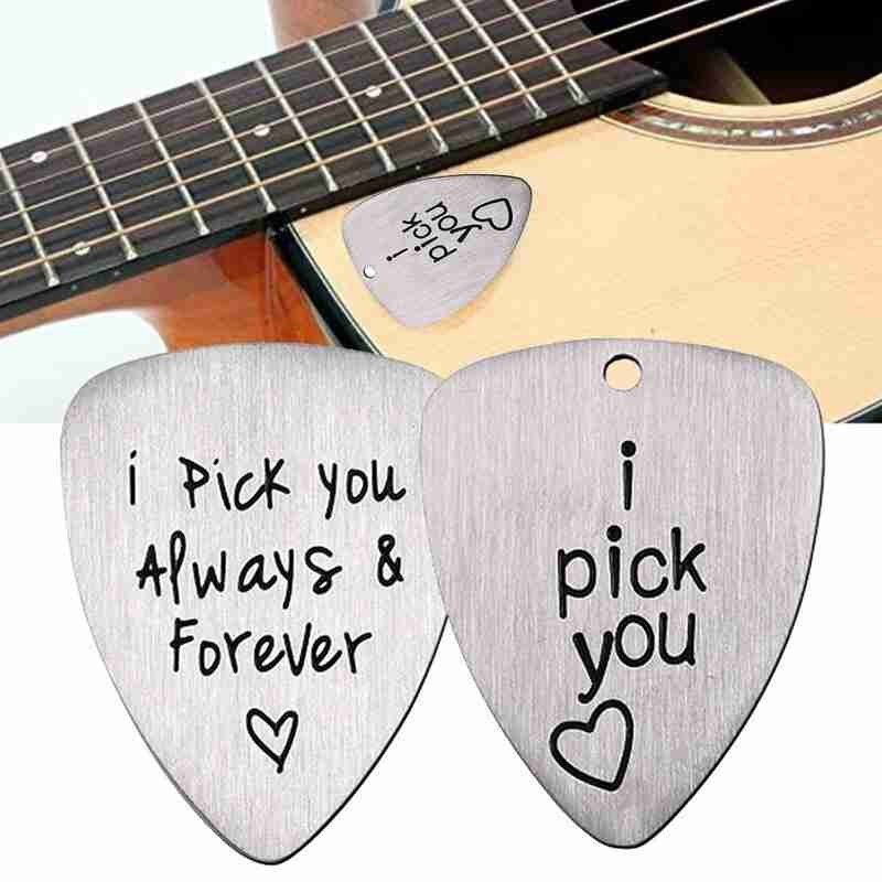 Gegraveerd Ukulele Pick Muziekinstrument Accessoire Pick Forever Pick & Altijd Ik Staal Gesneden Titanium U Brief Gitaar X2T9