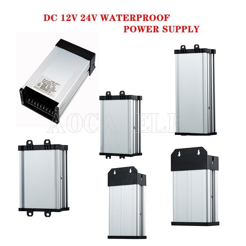 60w 100w 150w 250w 350w 400w 12v slim led driver  dc 12v 24v lys transformer adapter ce rohs regntæt udendørs strømforsyning