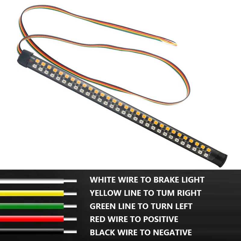 Motorrad LED Rücklicht Streifen 12V Gelb Fließende Drehen Einzel Anzeige Lichter verrotten Strobe Lampe Bremslichter Dekor Licht Band
