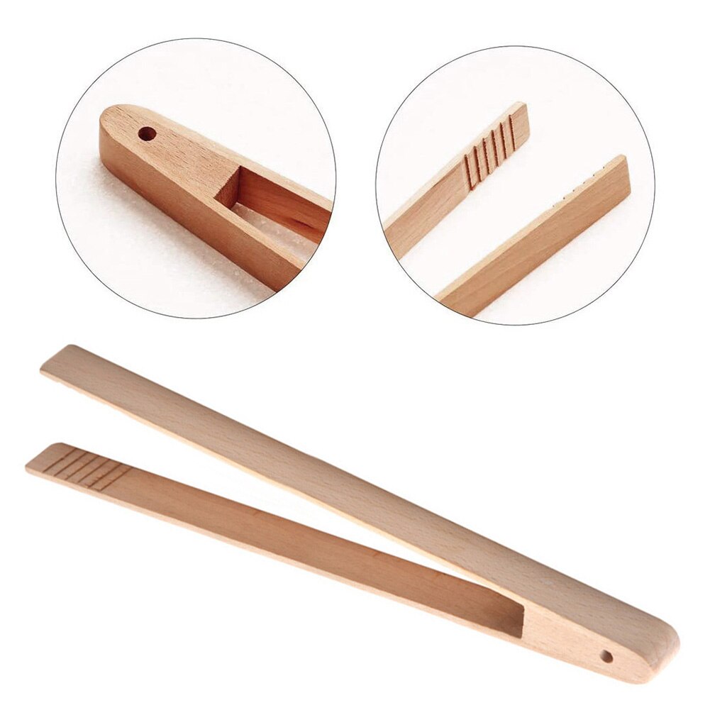 2 pc bamboe kooktangen voor in de keuken, barbecue-gereedschap, salade, spek, biefstuk, brood, cake, houten clip, keukengereedschap voor thuis