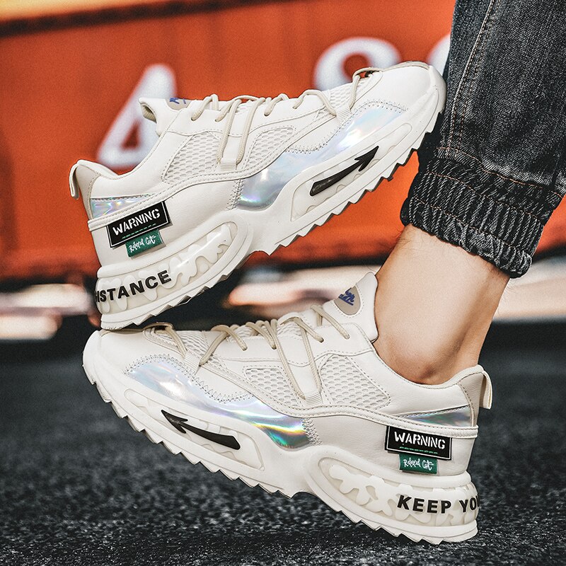 Forår åndbare lædersneakers til mænd fritidssko lette udendørs walking sportssko blød ydersål mænd krasovki