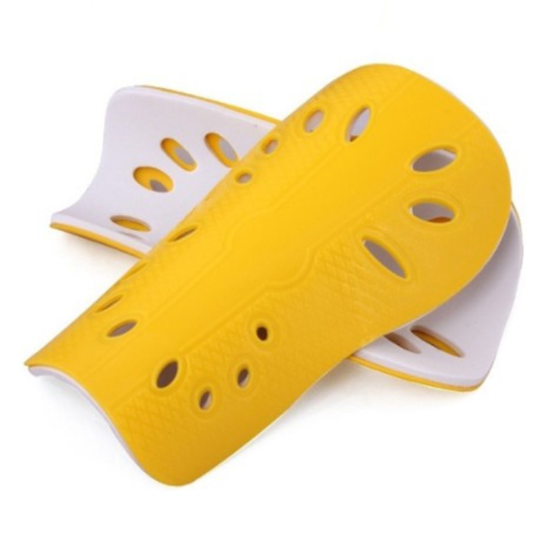 1 Paar Voetbal Scheenbeschermers Plastic Voetbal Guards Been Protector Voor Kinderen Volwassen Beschermende Ademend Scheenbeschermer Blauw Rood: yellow / Adults
