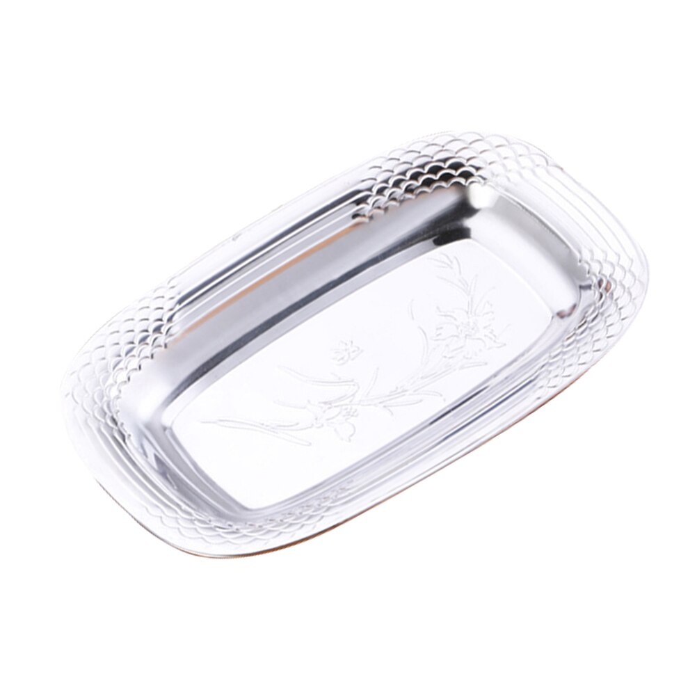 Multi-purpose Food Storage Plate Dessert Plate Stainless Steel Serving Fish Plate