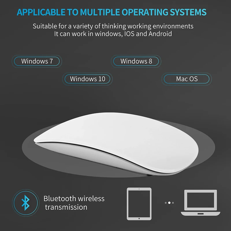 Xiaomi mouse sem fio silencioso recarregável computador bluetooth mouse fino ergonômico pc ratos mágicos para apple macbook microsoft ipad