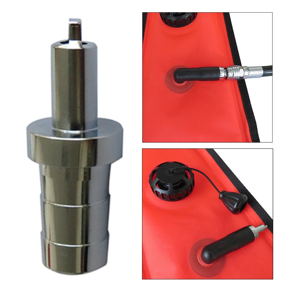 Boya de marcador de superficie de buceo, Conector de manguera de boquilla de inflado SMB