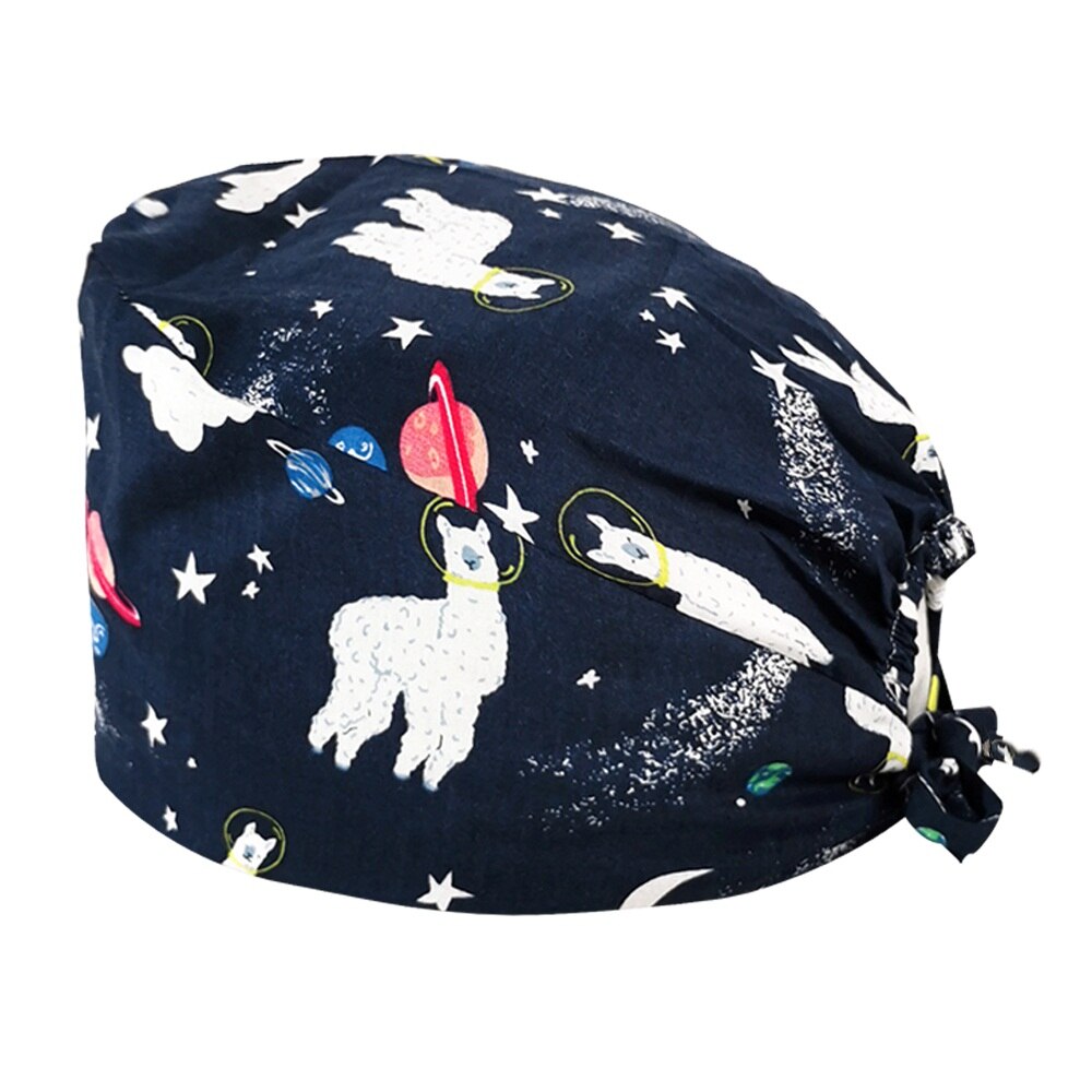 pure cotton cartoon print nurse cap operating room unisex work cap hospital nursing scrub cap