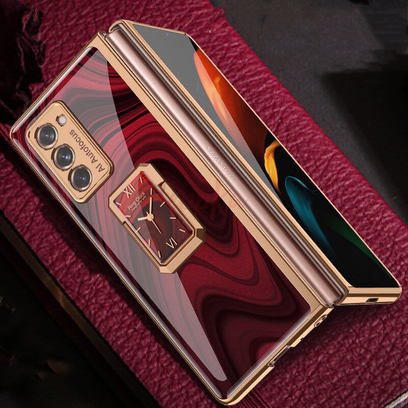 Szklany futerał na palec do Samsung Galaxy Z Fold 2 5G pokrowiec na ramkę uchwyt na twardą osłonę ochronną do Galaxy Z Fold2 5G: 2