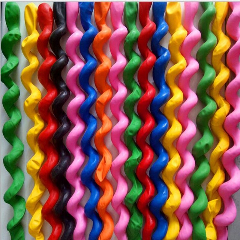 Hoogwaardige 50 stks 2.5g Spiraal twist ballonnen gemengde kleuren decoratieve ceremonie van kinderspeelgoed