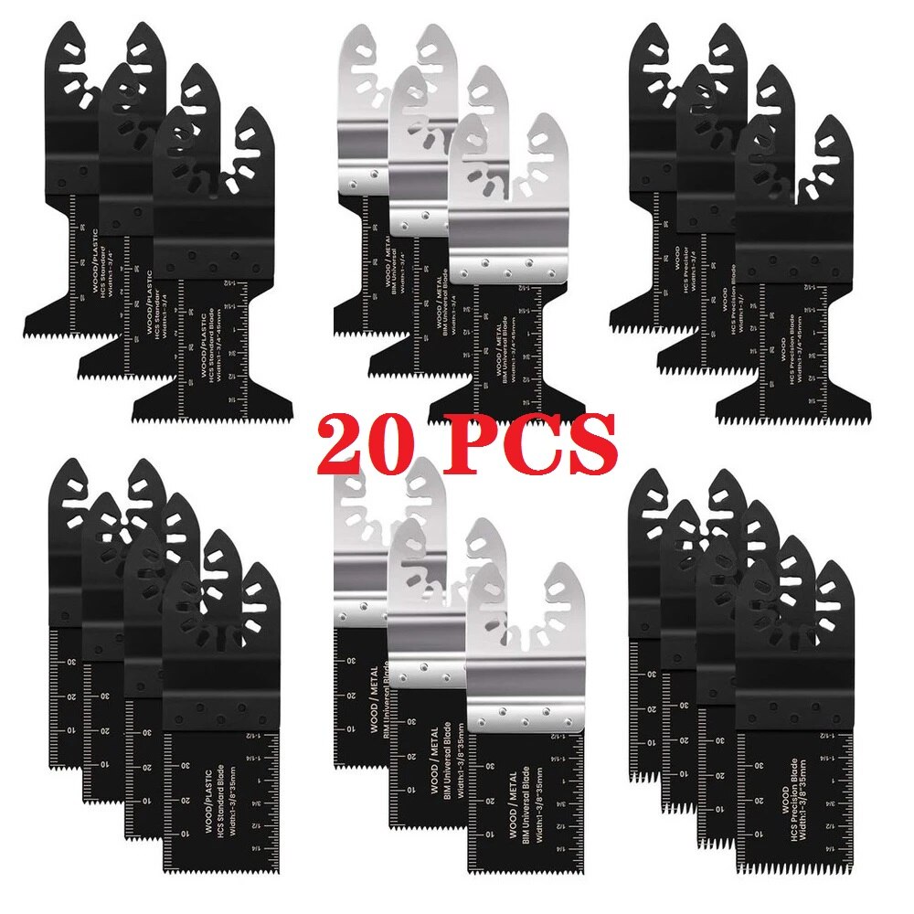 Universal Oscillating Multi Tool Saw Blade Quick Release Dewalt for Renovator Power Tool Wood Cutting 10-121Pcs/Set: 20PCS-2