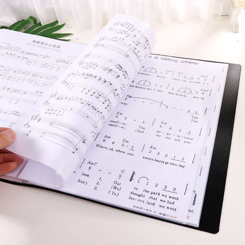 40 Pages A4 Size Piano Music Score Sheet Document File Folder Storage Organizer