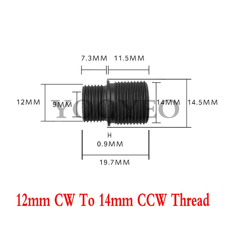 12Mm Cw Om 14Mm Ccw Vat Schroefdraad Adapter Zwart Rood Zilver Goud