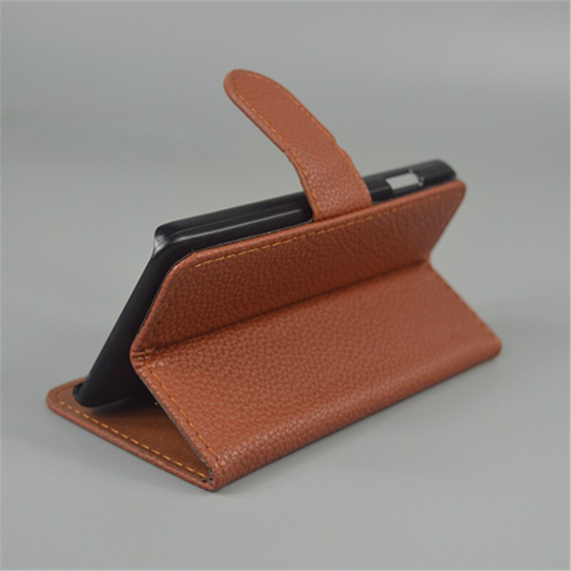 For LG K8 Lte K350 K350E K350N 5.0" K 8 4G Lichi Texture Leather Case Pouch Flip case with 2 Card Holder and pouch slot: brown 1