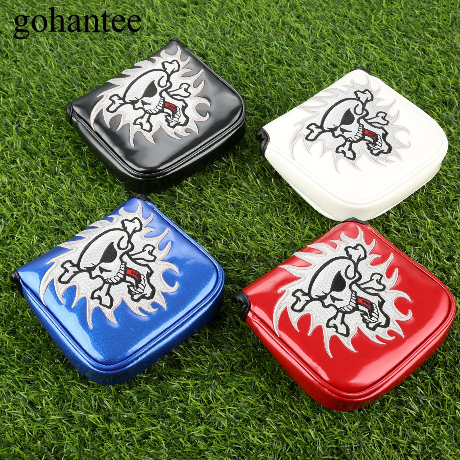 1 Pc Square Golf Putter Headcover PU Leather Golf Club Head Covers With Magnetic Closure Fit All Mallet Style Putters 4 Colours
