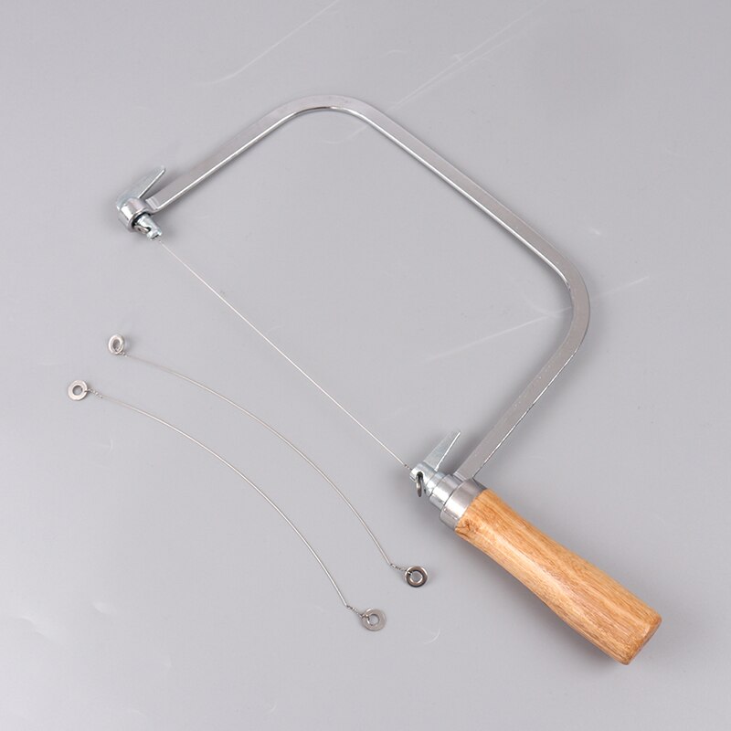 Wooden Stainless Steel String Cutter Saw With 2 Strings For Diy Soap Candle Wax