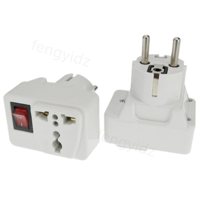 Universal Electric Plug With On/Off Switch International Travel Charger Power Socket Adapter EU