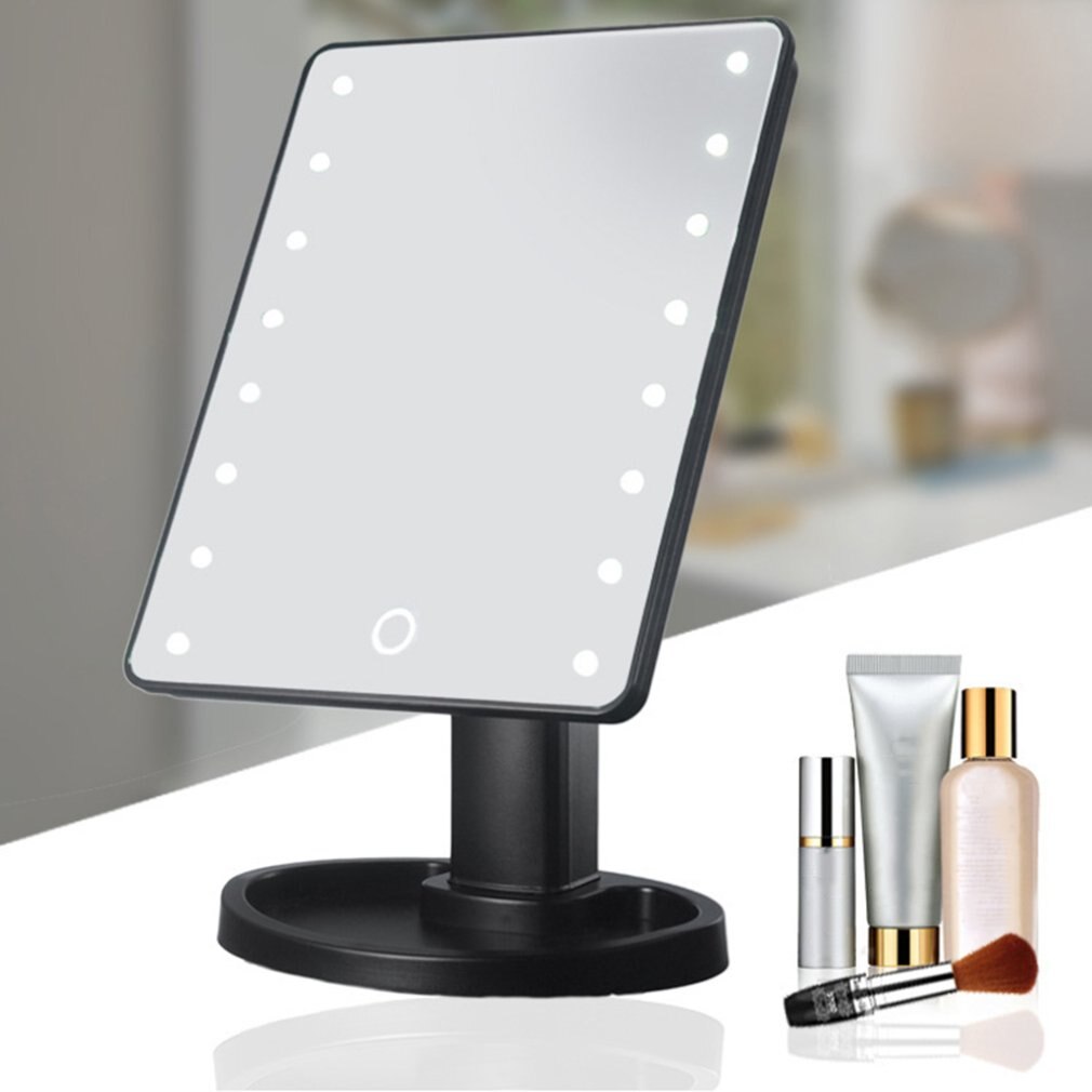 Princess Mirror Wash Cleaning Mirror With Light Touch Screen Desktop Led Light Square Dressing Mirror: Default Title