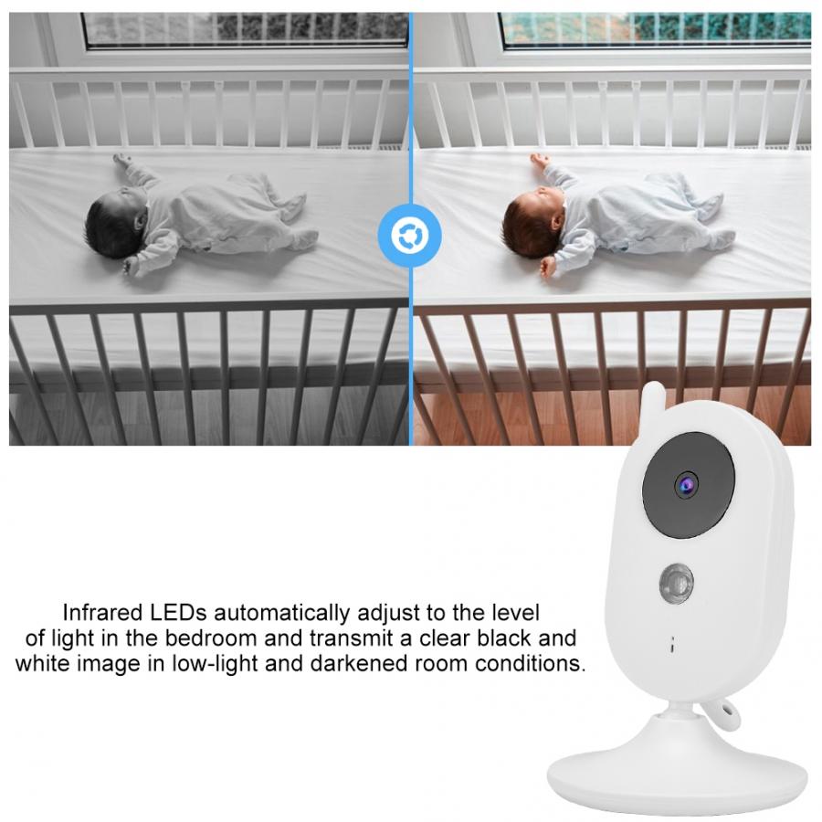 2.4inch LCD Wireless Baby Video Monitor with Night Vision Temperature Monitoring 100-240V