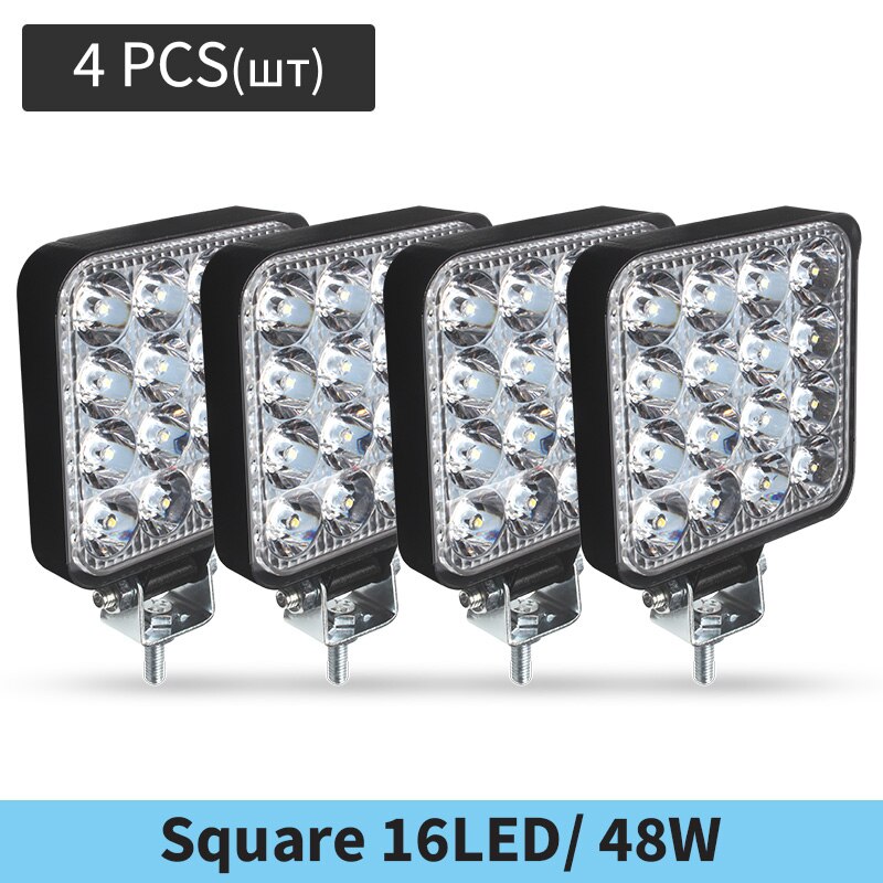 Parking Lights 24 Volt FSO Flash Light Auto 48W 12V Universal for 4WD 4x4 Truck Headlight Car Bulbs Focos LED: 48W 4PCS