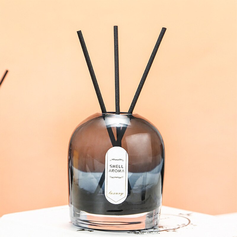 Diffuseur de roseaux d'aromathérapie de grand Volume de 200ml, avec bâtons noirs, pour la décoration de la maison, coffret de la fête des mères et de la saint-valentin: Gris foncé / Caroline