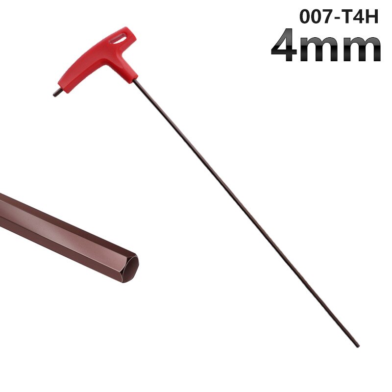 Extra lång typ sexkantnycklar set 3/4/5/6/8mm insexnycklar handverktyg sexkant set t handtag platt skiftnyckel reparationsverktyg nycklar för reparationsbil: 4mm
