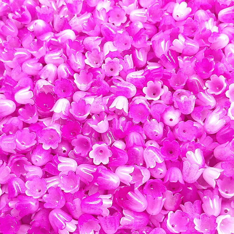 50pcs10x11mm acrílico Convallaria Majalis tapas de cuentas accesorios de joyería pulseras cuentas espaciadoras para fabricación de joyería accesorios DIY