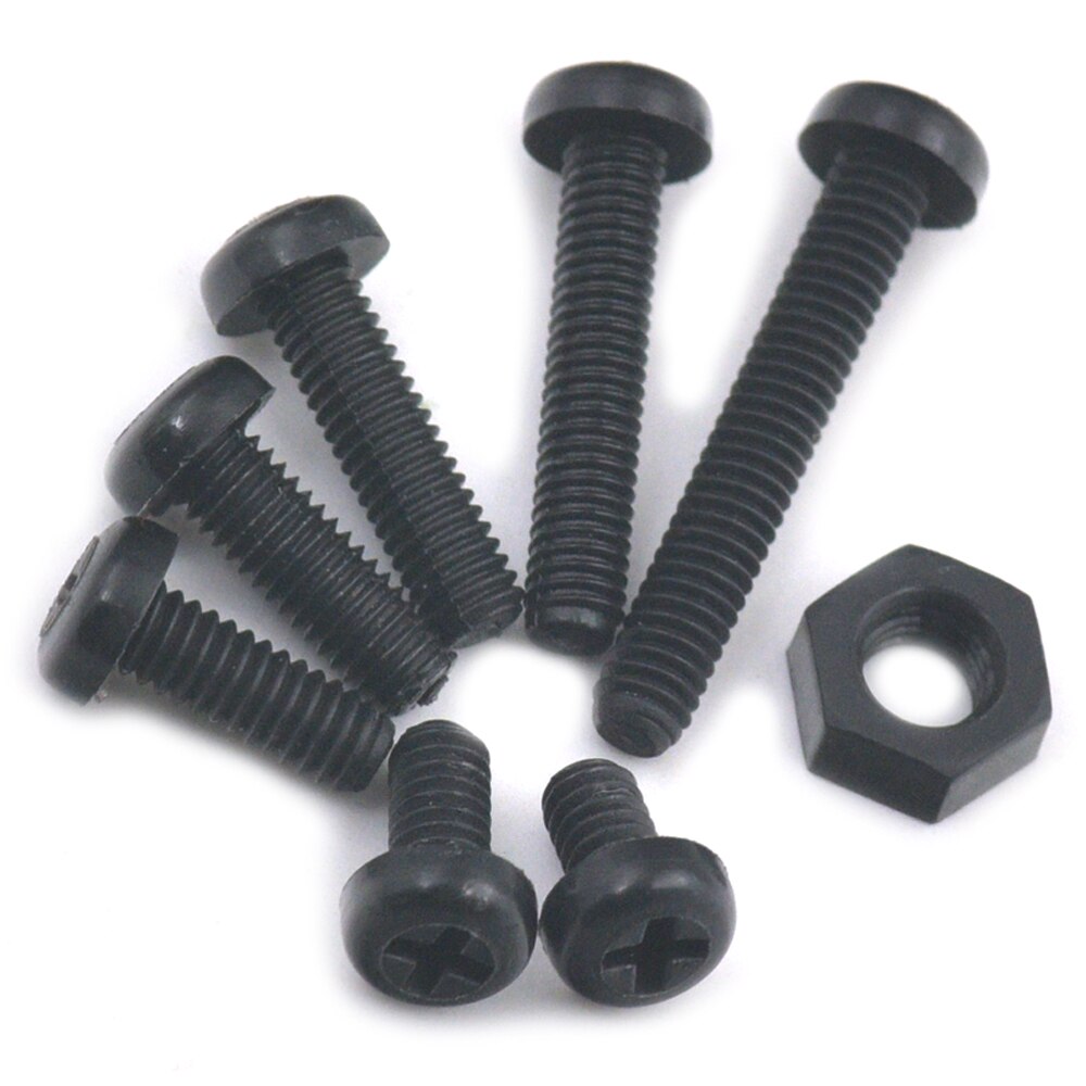 50 st/lot fästelement  m2 plast nylon rund panna phillips skruv bult med muttrar diy fästen vit svart