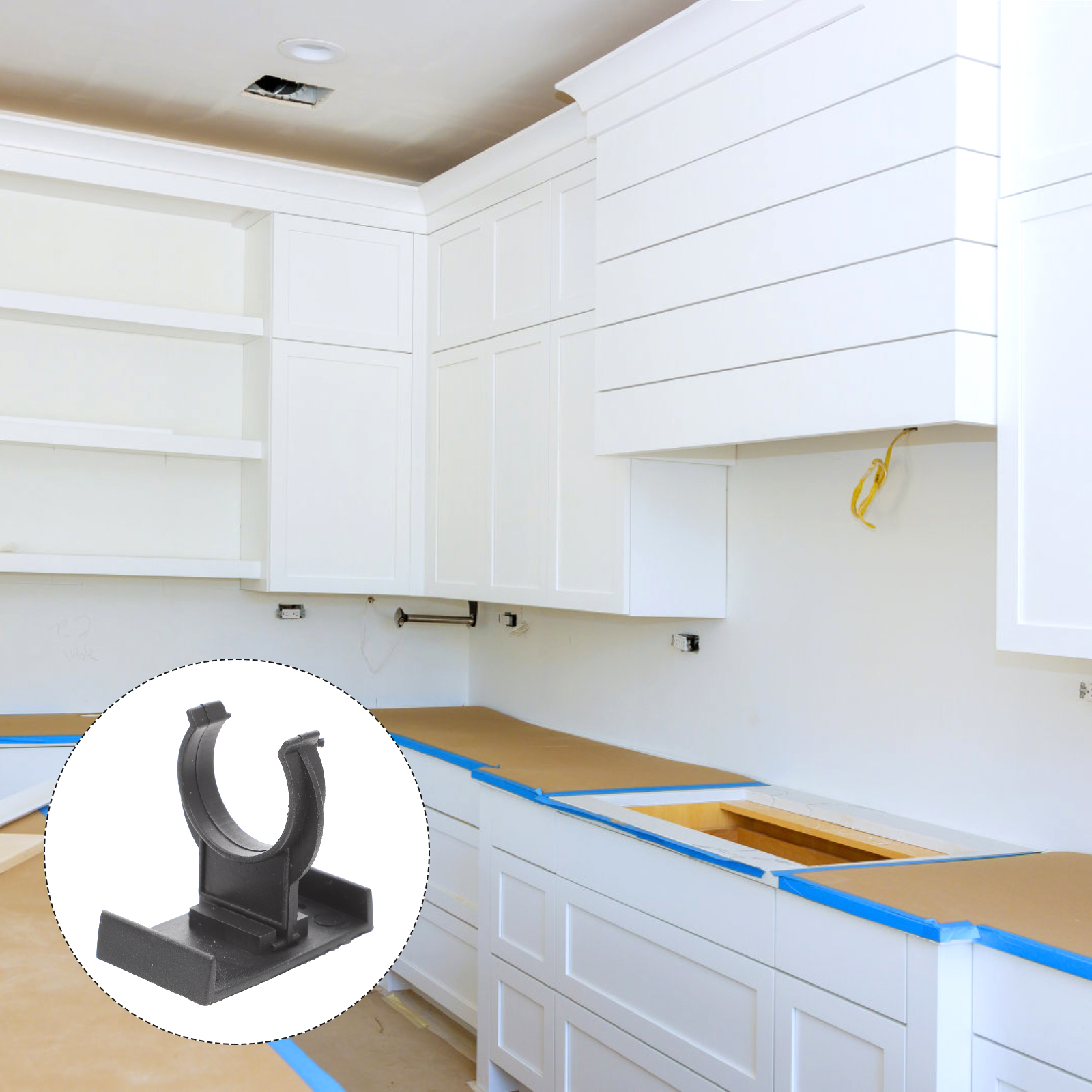 10 Sets Plastic Kitchen Leg Plinth Clips Kick Skirting Board Trims with Screws