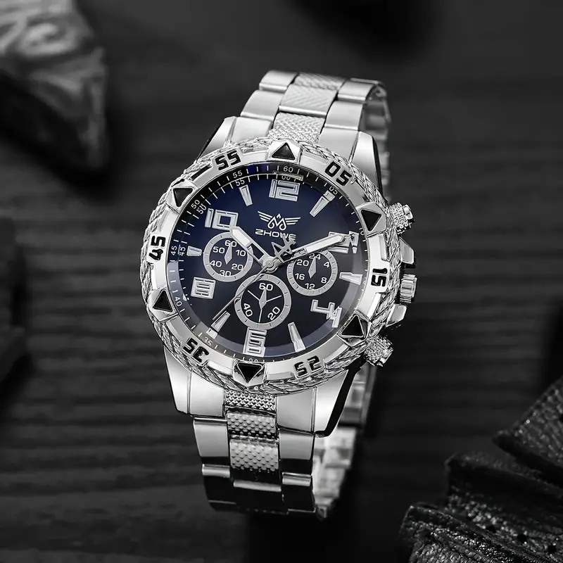 1 stk herreklokke, stor urskive kvarts forretningsklokke, ideelt valg for