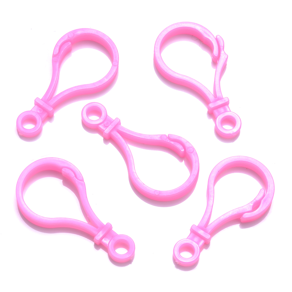 30 sztuk/partia Multicolor plastikowe zapięciem Lobster haki dla DIY ocena biżuteria dokonywanie brelok zapięcie akcesoria dostarcza 25*48mm: pink