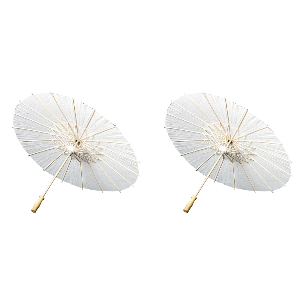 30-1PCS Wit Papier Parasol Paraplu DIY Foto Cosplay Prop Bamboe Paraplu Voor Bruiloft Zomer Strand Decor: Oranje