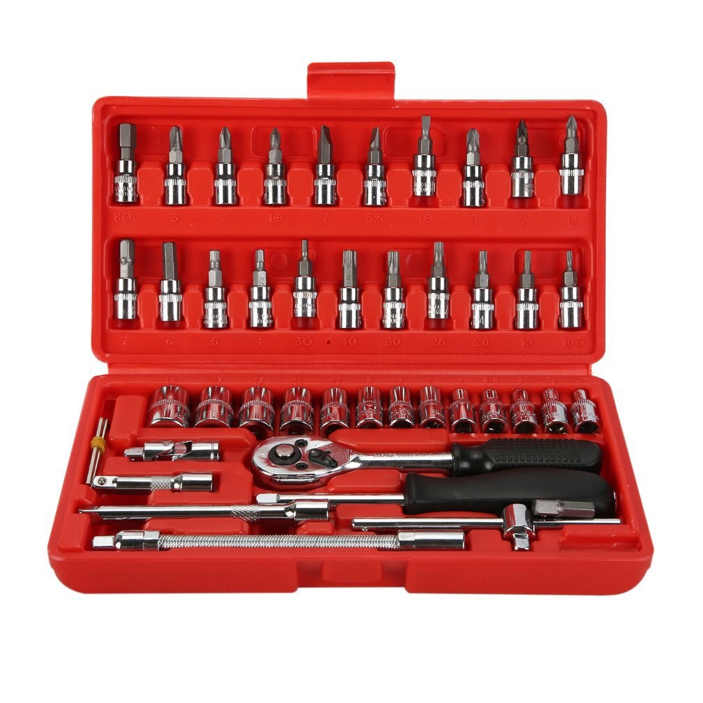 Hardware Car Repair Tool 46pcs/box Socket Set Ratchet Torque Wrench Combo Tools Kit Auto Repairing Accessories